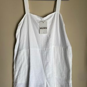 Show me your mumu - white tank/shorts romper. Size large